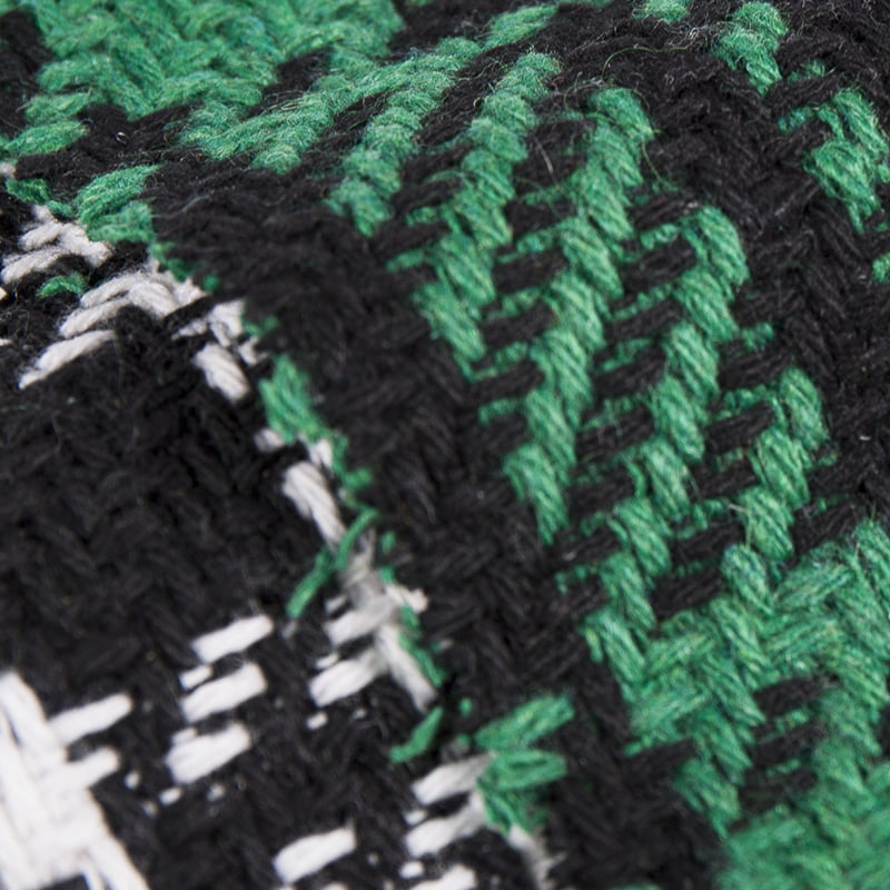 পরিষ্কার টেক্সচার বোনা সবুজ কালো প্লেড চেক টুইড ফ্যাব্রিক 2397