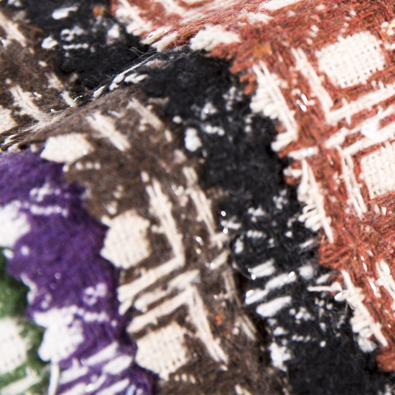 মহিলাদের পোশাক 2430 এর জন্য ধাতব হেভিওয়েট জ্যাকার্ড উল টুইড ফ্যাব্রিক পরীক্ষা করুন