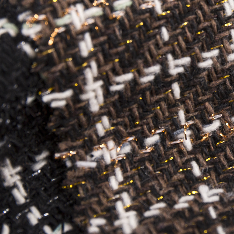 ভিচি কেমিক্যাল ফাইবার গোল্ড/ স্লিভার মেটালিক টুইড কাপড়ের জন্য পোশাক 2579