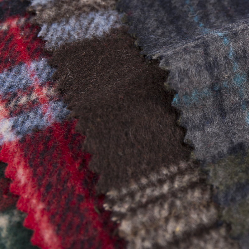 ব্রাশ প্লেড চেক জ্যাকার্ড লম্বা চুল টুইড ফ্যাব্রিক 3545