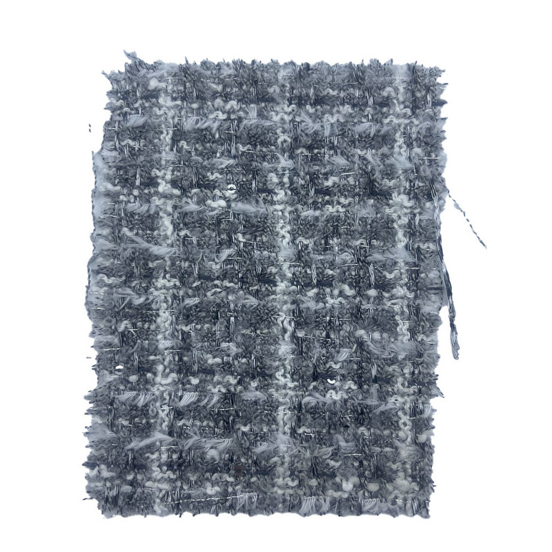 মহিলাদের পোশাকের জন্য সূক্ষ্ম টেক্সচার ধূসর প্লেড এমবসড টুইড কাপড় 23503