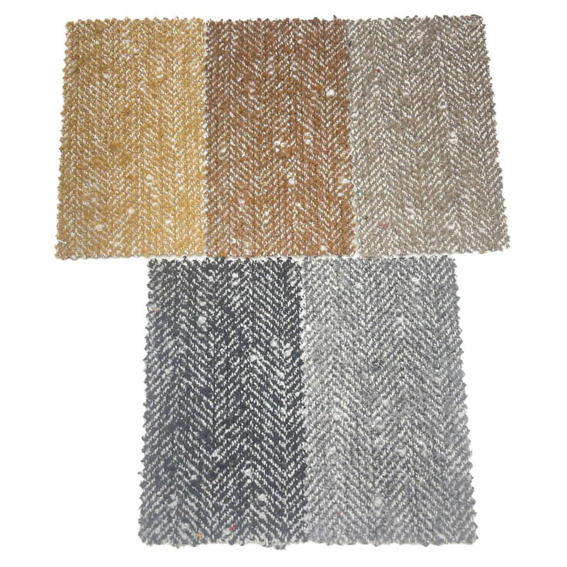 বুদ্বুদ হেরিংবোন ধূসর সাদা উল মোটা টুইড কাপড় শীতকালে পোশাকের জন্য 3906