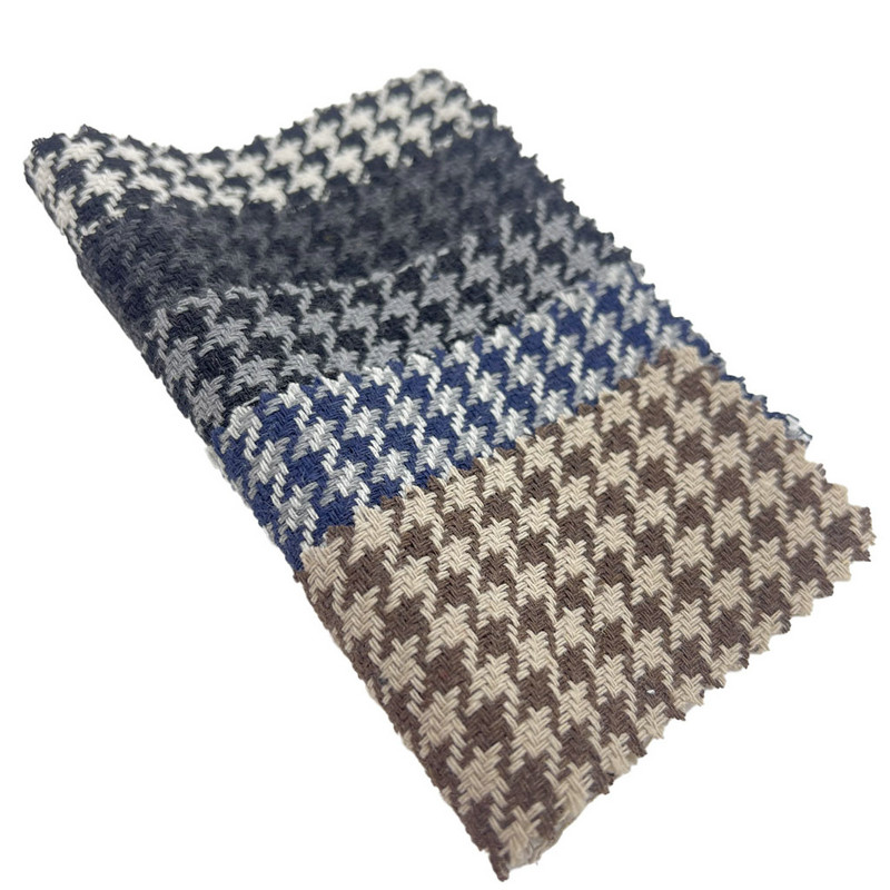 হুডি 3946 এর জন্য ডার্ক গ্রে হাউন্ডস্টুথ উল বোনা কাপড়